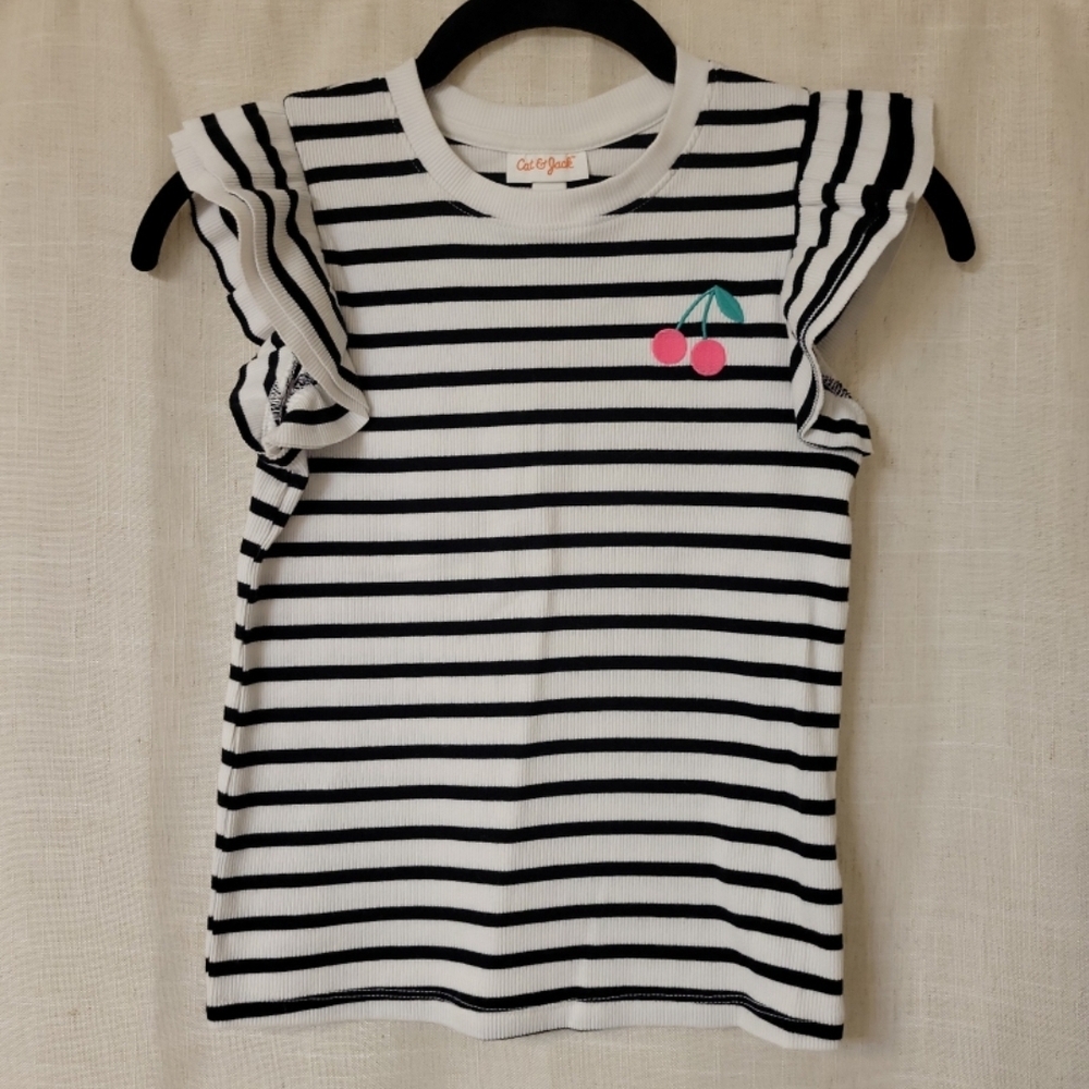 Cat & Jack Black & White Striped Shirt